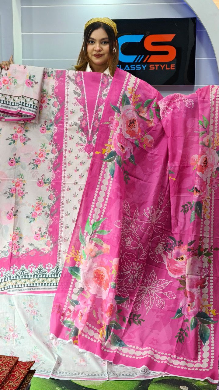 New Exclusive Bin Hameed Lawn Three Piece With Print Salwar