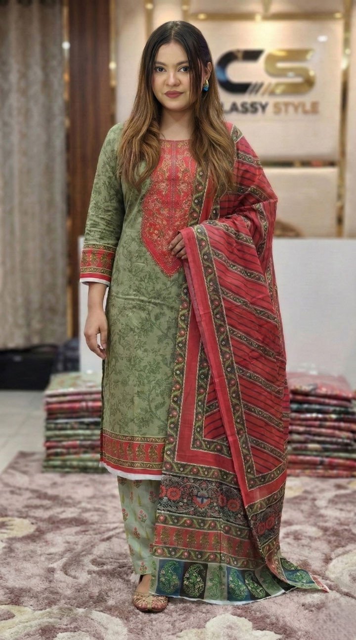 New Exclusive Bin Hameed Lawn Three Piece With Print Salwar