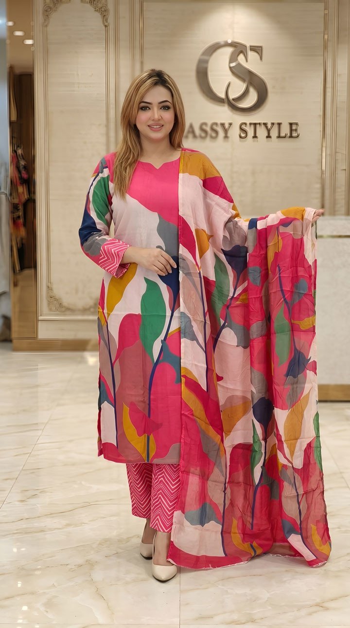 Coco Premium Cotton Lawn Three Piece Set