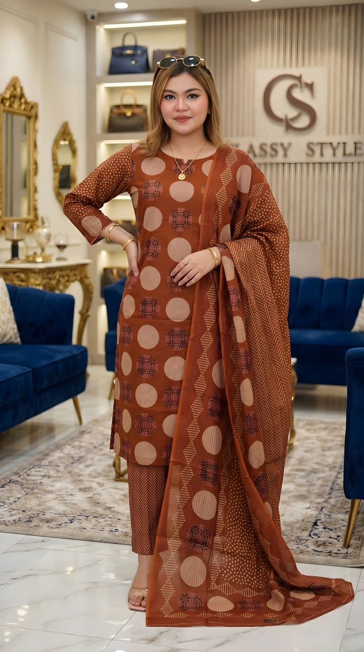 New Jaipuri Patel Pure Cotton Three Piece Set