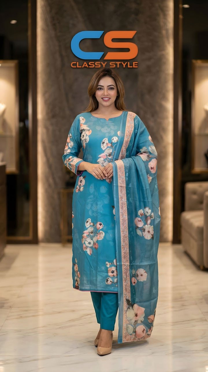 Ganga Cotton Three Piece Set– Embroidery Premium Collection