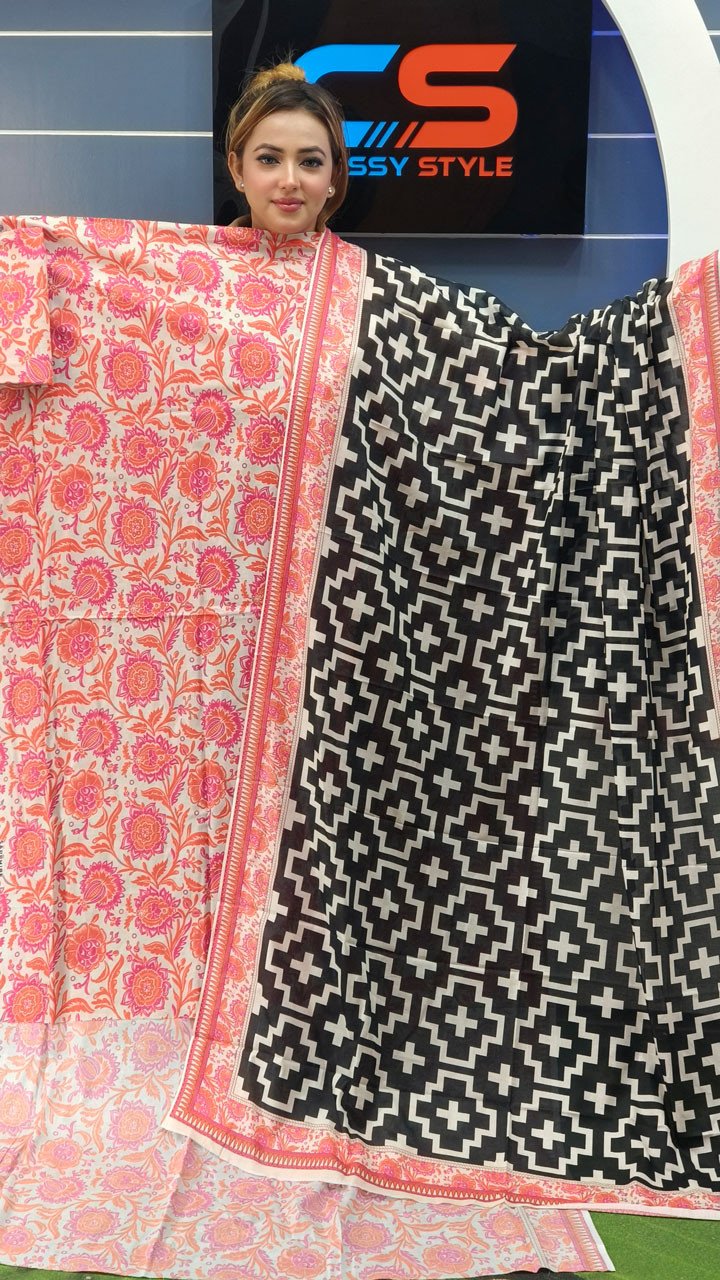 New Exclusive Bin Hameed Lawn Three Piece With Print Salwar