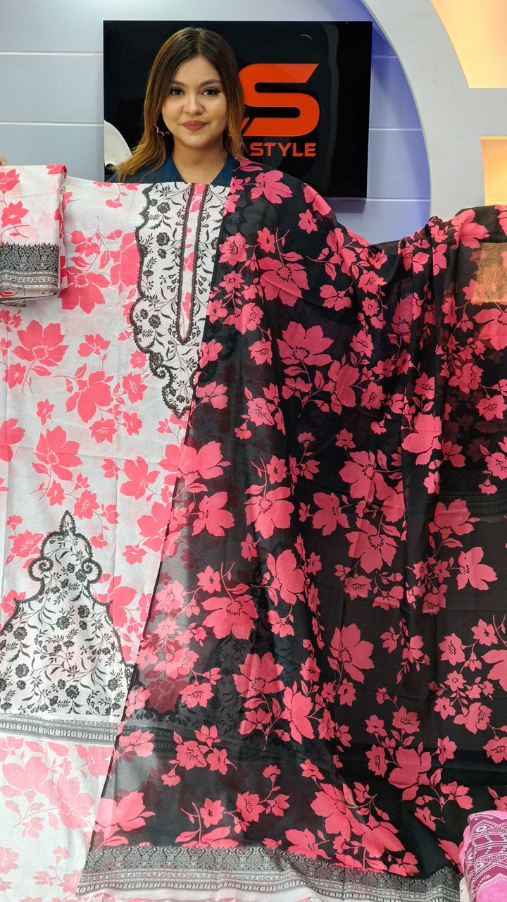 New Exclusive Bin Hameed Lawn Three Piece With Print Salwar