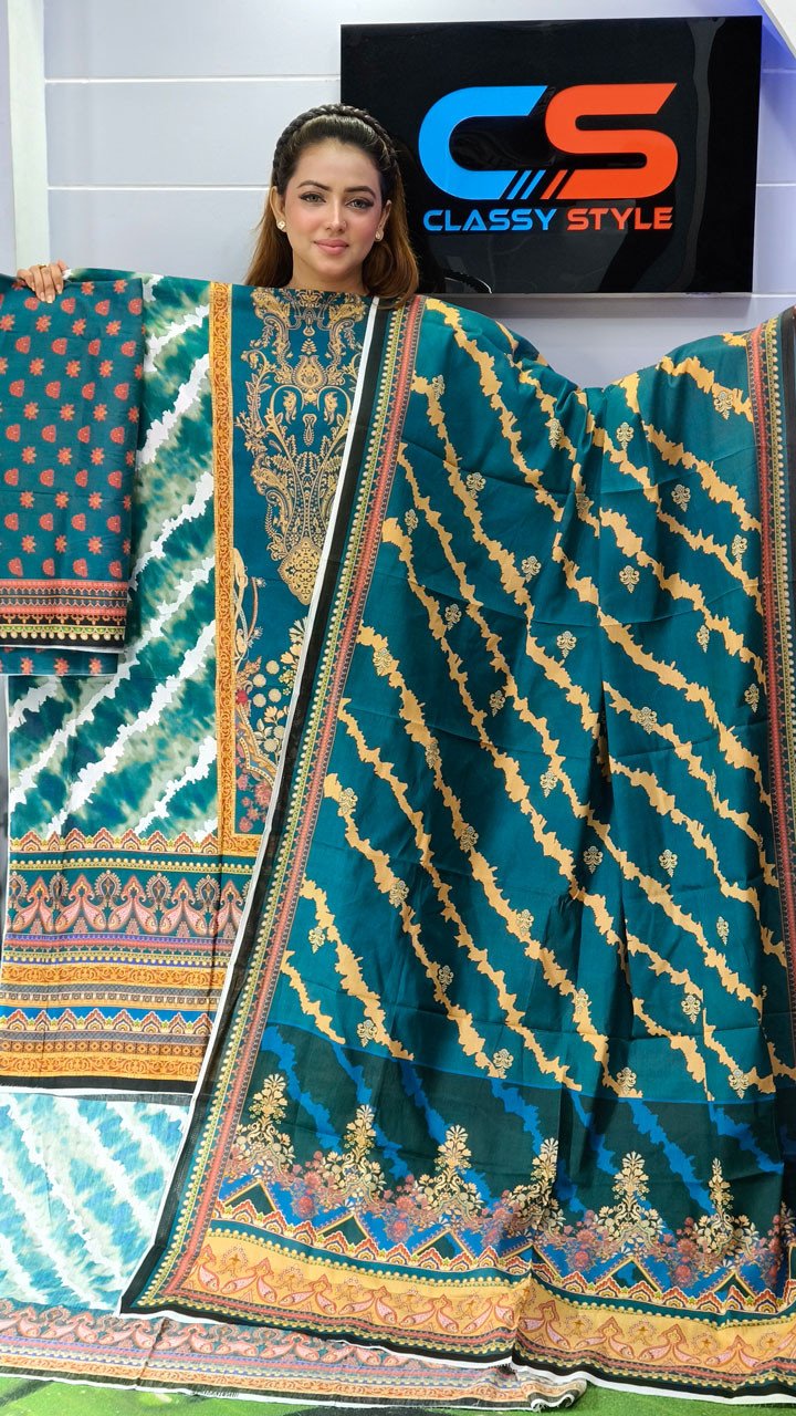 New Exclusive Bin Hameed Lawn Three Piece With Print Salwar