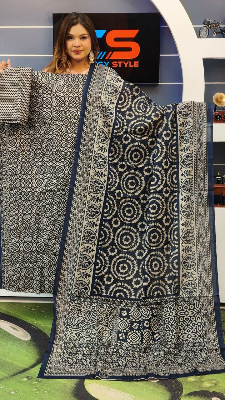 New Jaipuri Patel Pure Cotton Three Piece Set