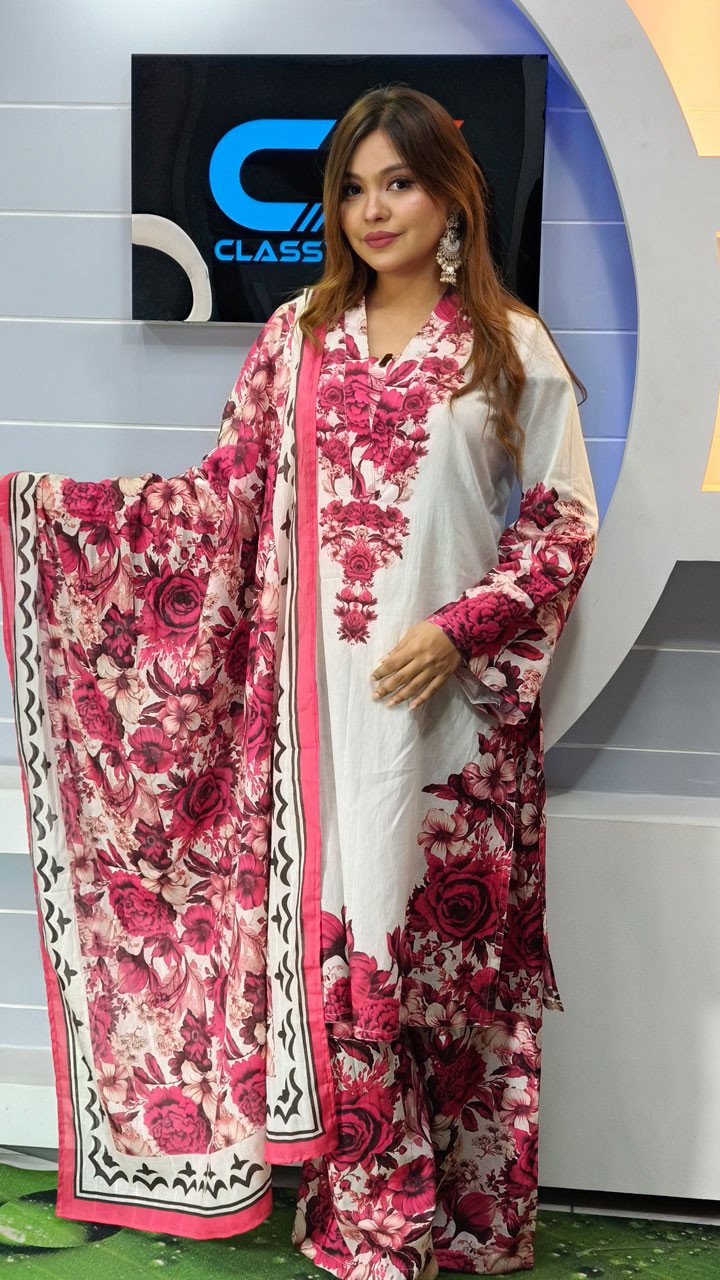 Coco Premium Cotton Lawn Three Piece Set