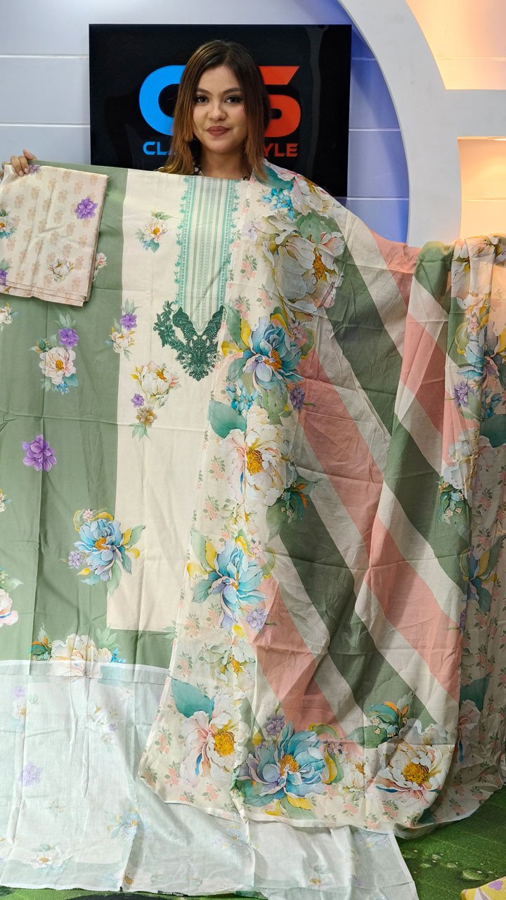 New Exclusive Bin Hameed Lawn Three Piece With Print Salwar