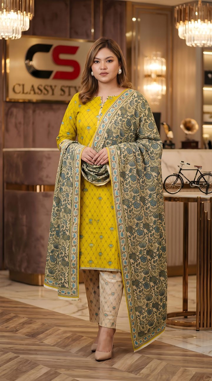 New Exclusive Bin Hameed Lawn Three Piece With Print Salwar