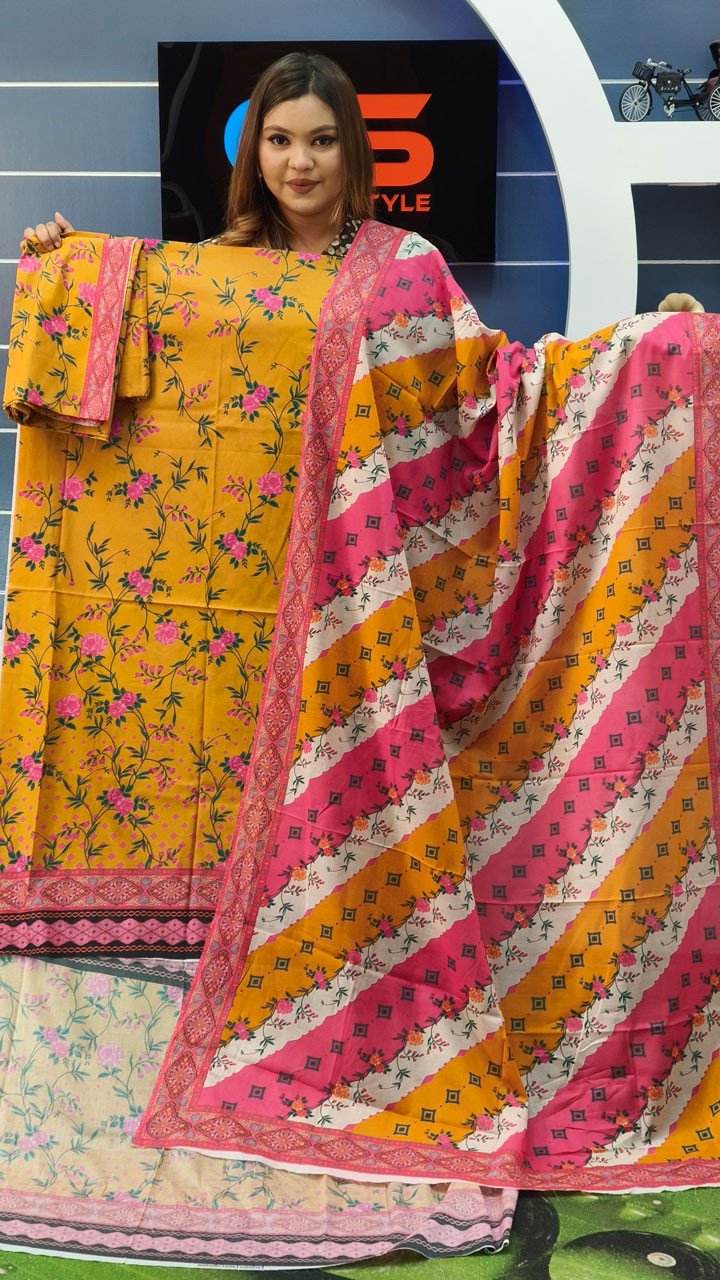 New Exclusive Bin Hameed Lawn Three Piece With Print Salwar