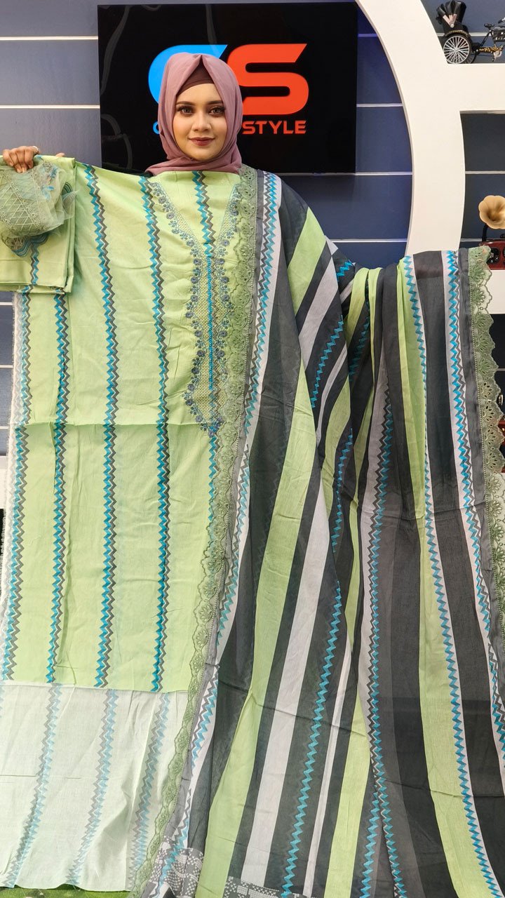 Luxury Digital Printed Lawn Embroidered Unstitched Three-Piece