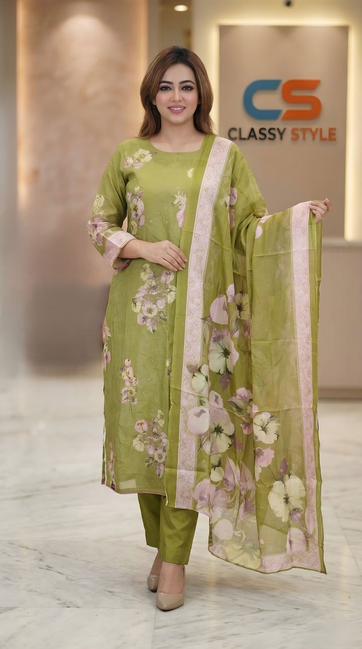 Ganga Cotton Three Piece Set– Embroidery Premium Collection